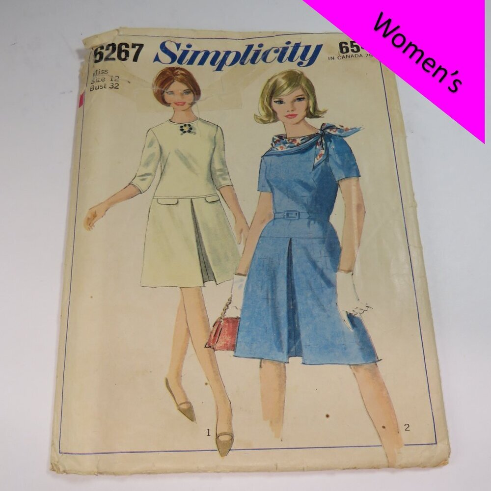 simplicity 6267 dress, drop waist